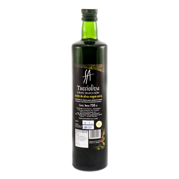 Tuccioliva botella Dorica 750 ml. Caja 12 unidades.