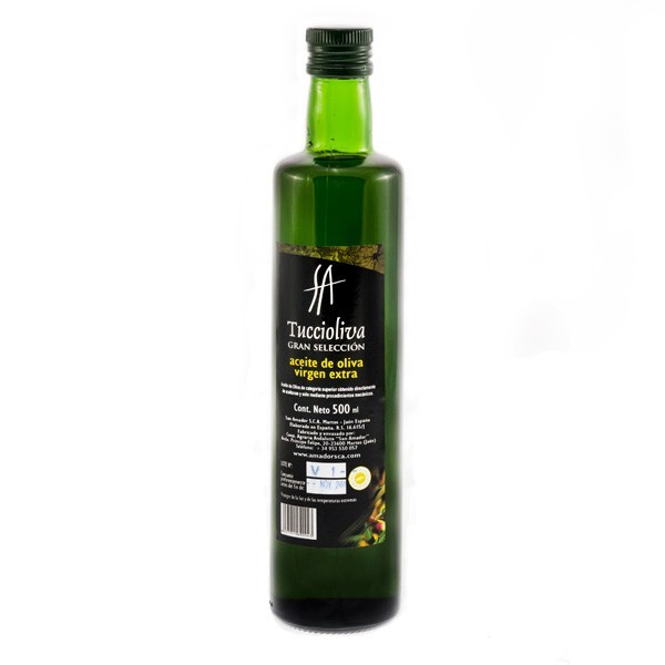 Tuccioliva botella Dorica 500 ml. Caja 12 unidades.