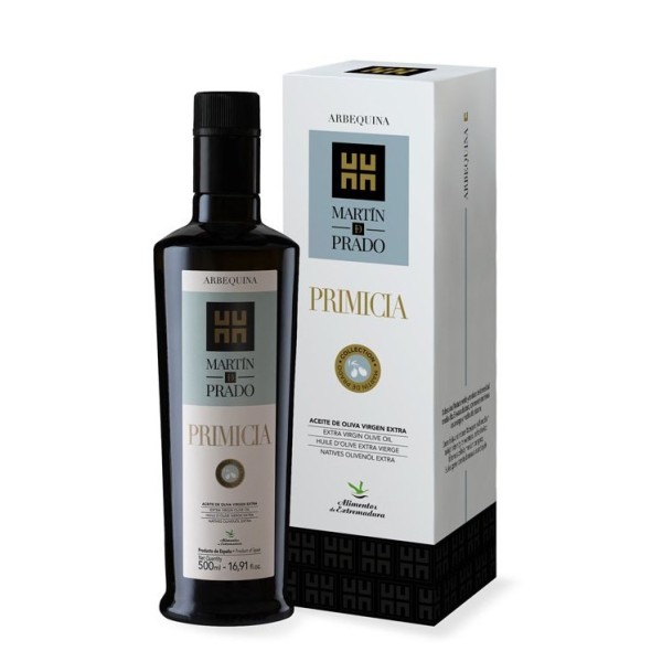 Martín de Prado Primicia arbequina, estuche 500 ml. Caja 3 unidades