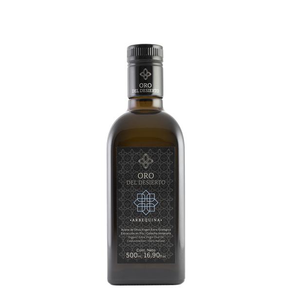 Oro del Desierto arbequina, 500 ml. Caja 6 unidades