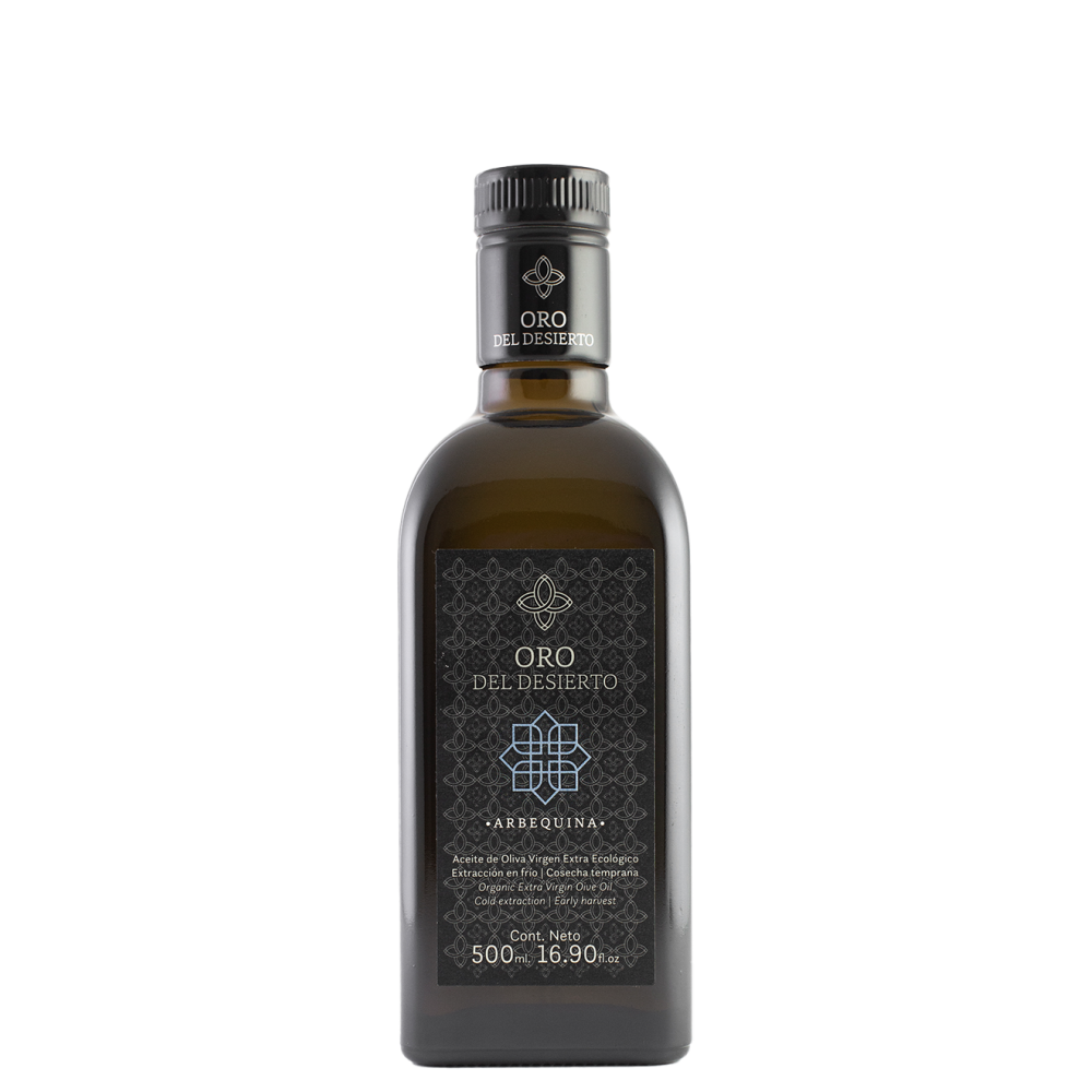 Oro del Desierto arbequina, 500 ml. Caja 6 unidades