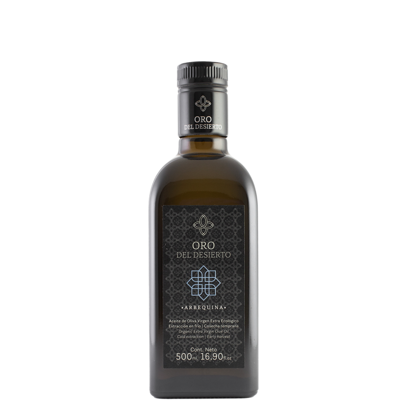 Oro del Desierto arbequina, 500 ml. Caja 6 unidades