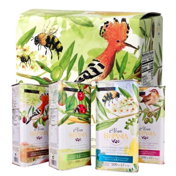Oleum Hispania Nature Premium, estuche 4 latas de 500 ml.