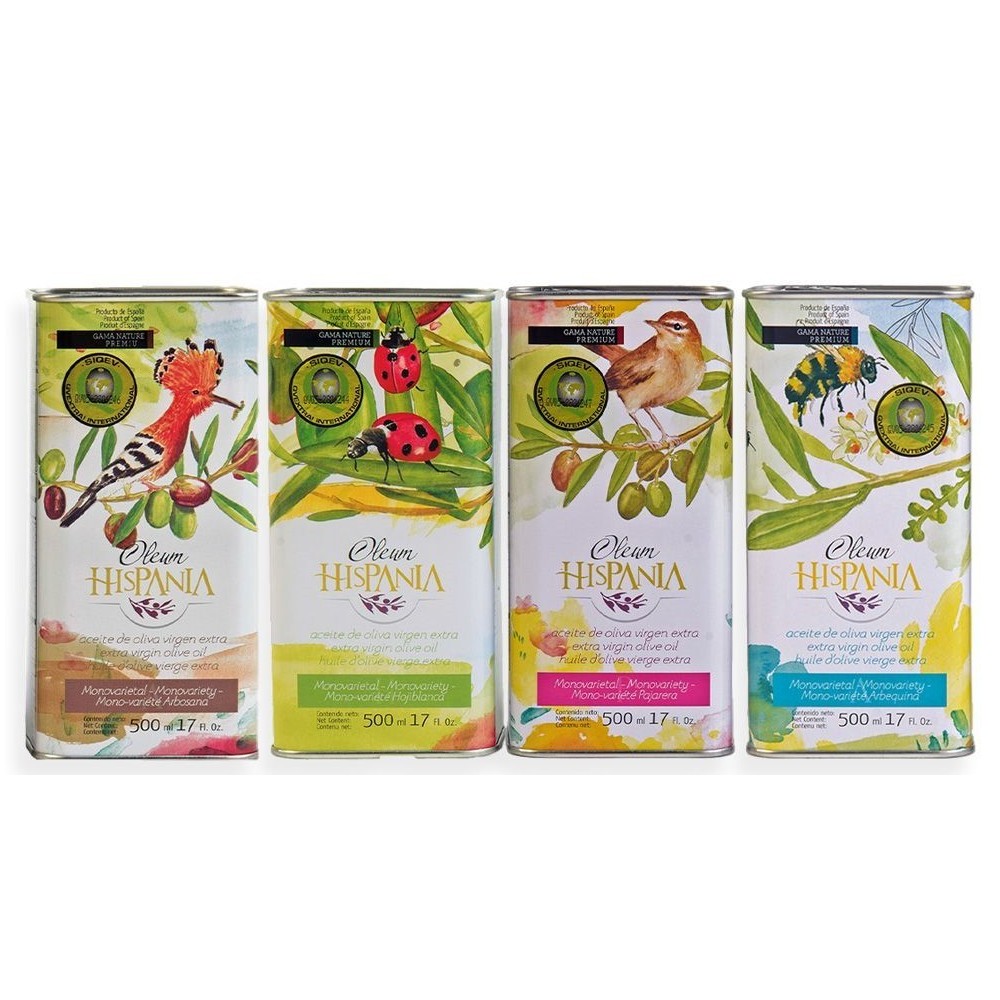 Oleum Hispania Nature Premium, estuche 4 latas de 500 ml.