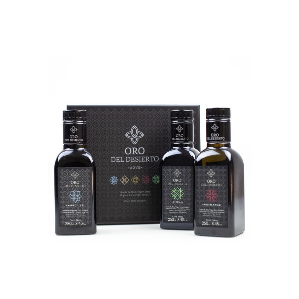 Oro del Desierto monovarietales, estuche 3 X 250 ml.
