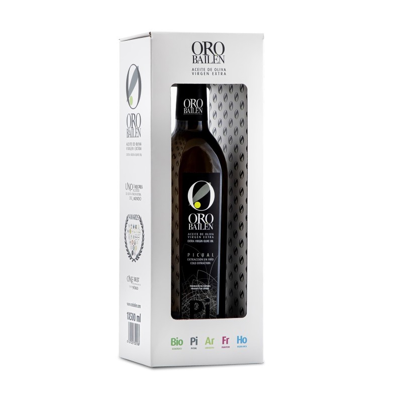 Oro Bailén Reserva Familiar Picual, estuche 500 ml. Caja 12 unidades.