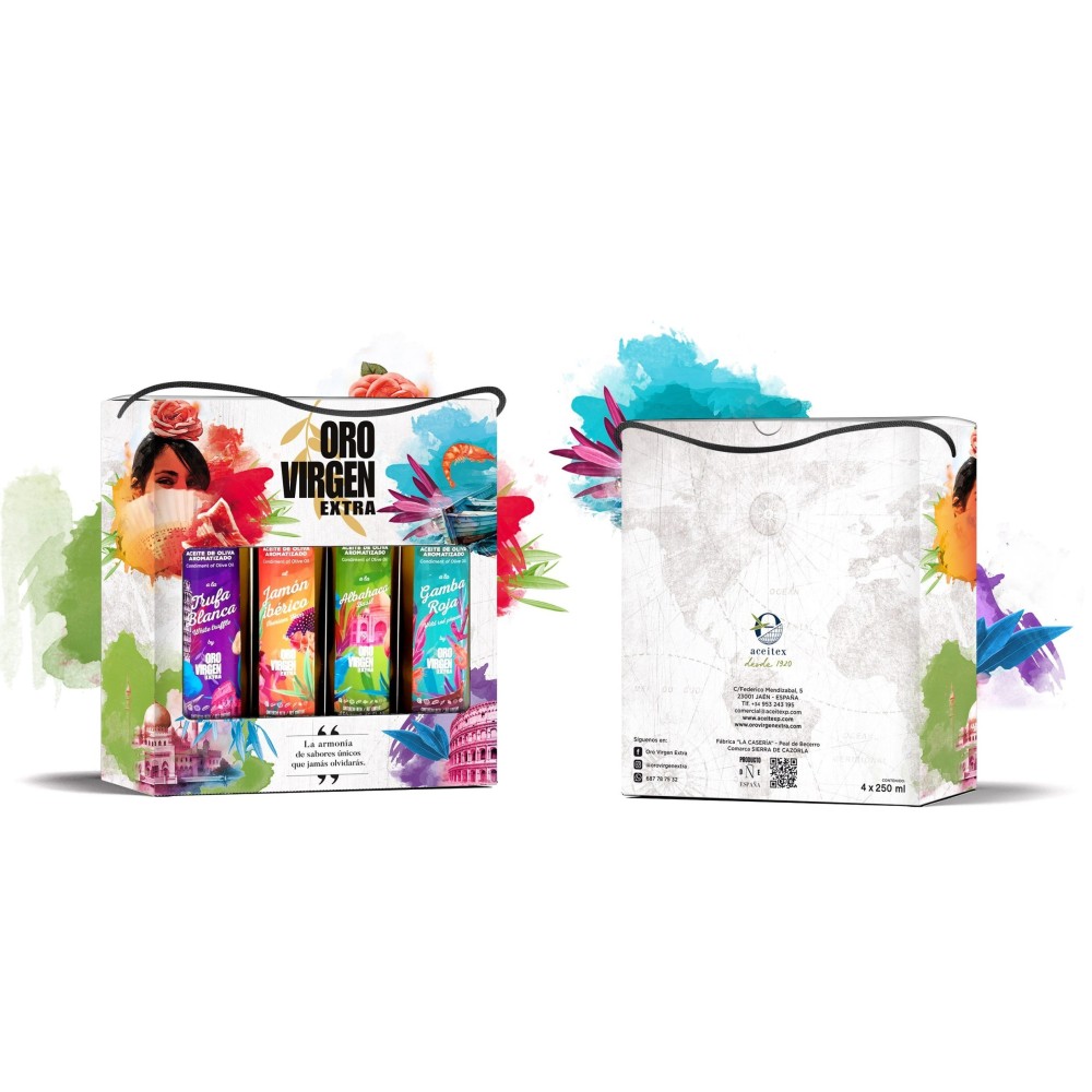 Oro Virgen Extra Aromatizado, estuche 4x250 ml.