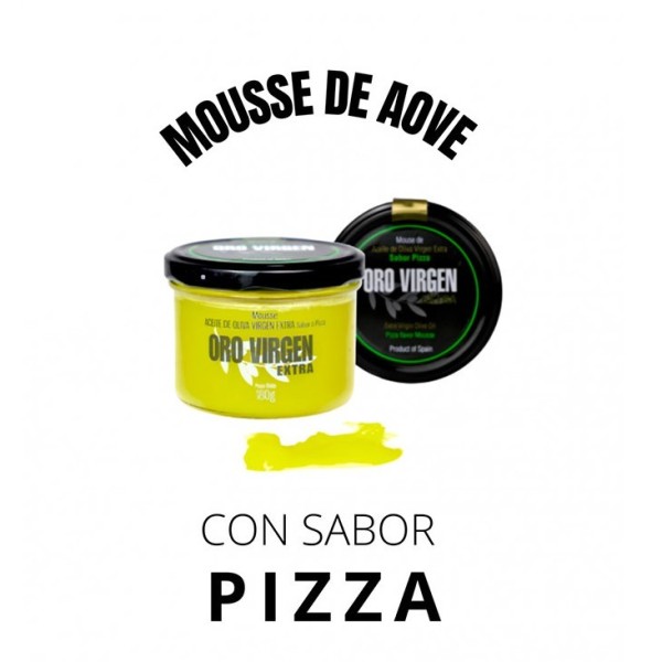 Oro Virgen Extra Mousse de Aceite de Oliva Virgen Extra con sabor a Pizza, tarro 180 gr. Caja 6 unidades