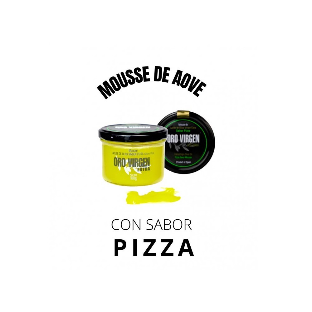 Oro Virgen Extra Mousse de Aceite de Oliva Virgen Extra con sabor a Pizza, tarro 180 gr. Caja 6 unidades