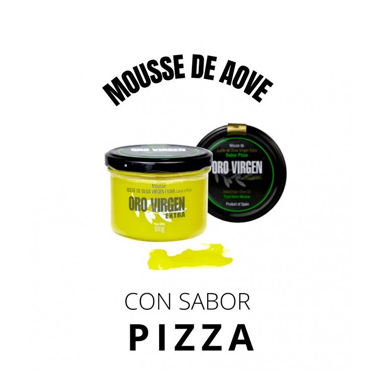 Oro Virgen Extra Mousse de Aceite de Oliva Virgen Extra con sabor a Pizza, tarro 180 gr. Caja 6 unidades