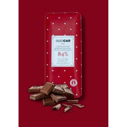 Artisan dark chocolate 84% cocoa with EVOO, 115 gr. Box 3 units.