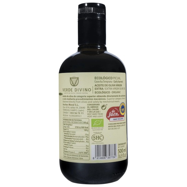 Verde Divino, Early Harvest Organic-Picual 500 ml. 2