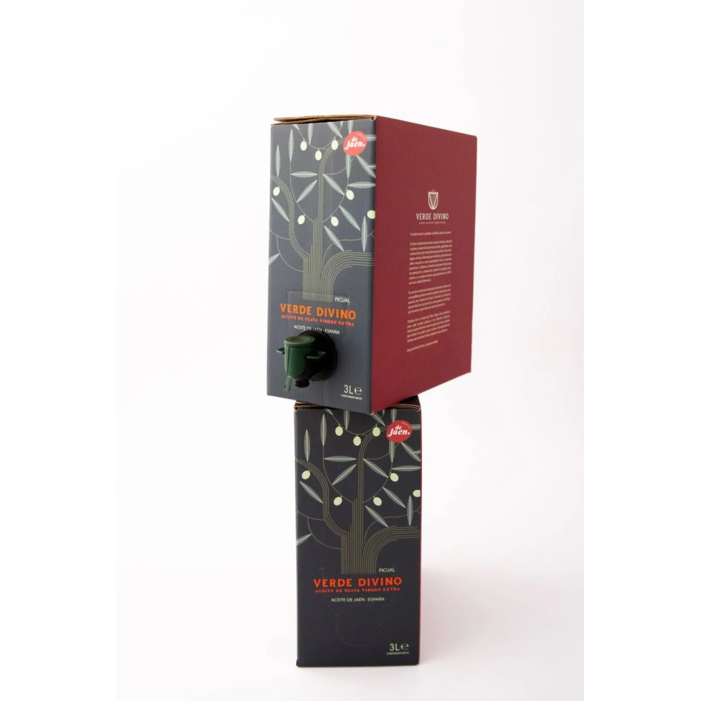 Verde Divino, Cosecha Temprana Picual Bag in Box 3L. Caja 4 unidades.