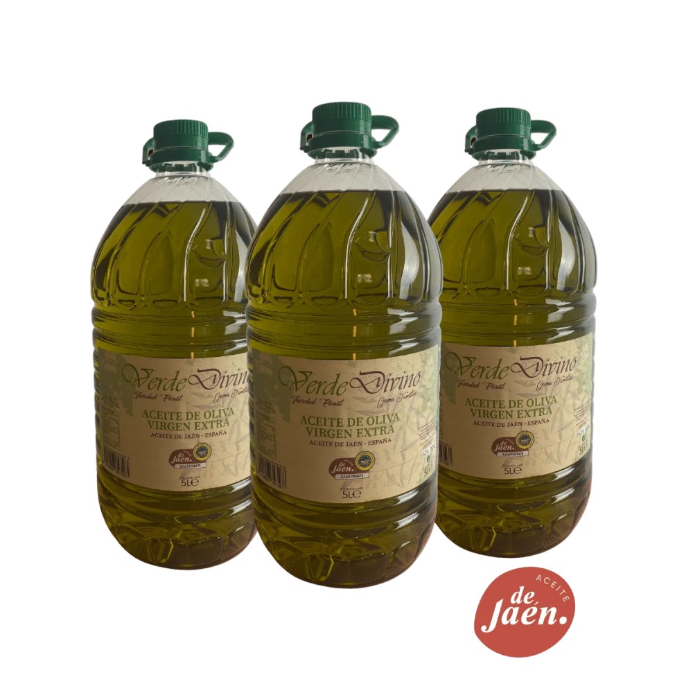 Verde Divino, Convencional Picual 5L pet. Caja 3 unidades.