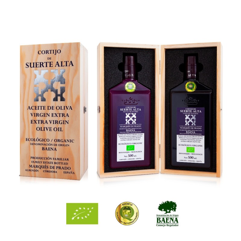 Cortijo de Suerte Alta, coffret 500 ml. Coupage naturel + Picual en envero | Oliva del Sur
