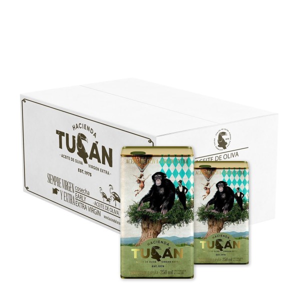 Hacienda Tucán, Picual bio en boîte 250 ml, carton de 12 unités | Oliva del Sur
