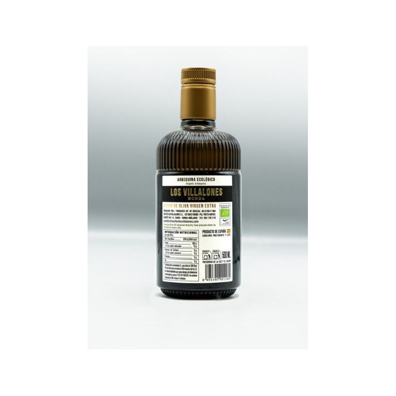Los Villalones Arbequina Bio, 500 ml. Karton mit 6 Einheiten | Oliva del Sur